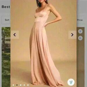 Lulus Best Part‎ Of Me Blush Satin Bustier Maxi Dress